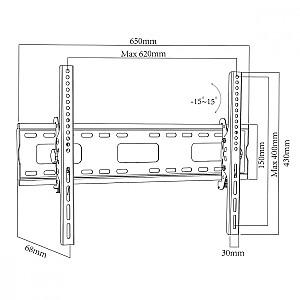 TV laikiklis 37-90 colių 80 kg MC-421 VESA 600x400 