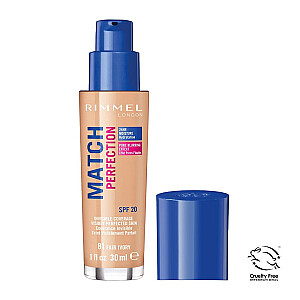 Тональная основа RIMMEL Match Perfection SPF20, адаптирующаяся к цвету лица 81 Fair Ivory, 30 мл