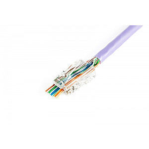 Вилка RJ45 (8P8C) проходная, кат.5e, неэкранированная, AWG 26-24, в упаковке 100 шт. 