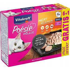 VITAKRAFT Poésie Delice Mėsos pasirinkimas - šlapias kačių maistas - 6 + 1 x 85 g