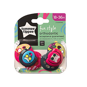 TOMMEE TIPPEE Fun Style Пустышка для девочек 18–36 месяцев, 2 шт.