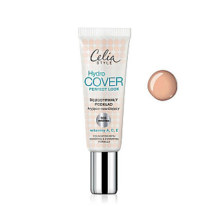 CELIA Hydro Cover Perfect Look ilgalaikis padengimas ir drėkinamasis veido pagrindas 103 Peach 30 ml