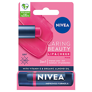 NIVEA Caring Beauty Ухаживающая губная помада 3в1 Розовая 4,8г