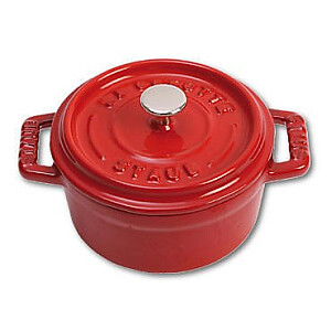 Staub Mini apvali ketaus keptuvė - 250 ml, raudona