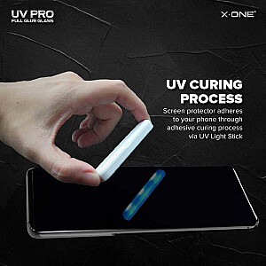 X-ONE UV PRO Full Cover защитное стекло для экрана Samsung S908 Galaxy S22 Ultra (работающий датчик отпечатков пальцев)