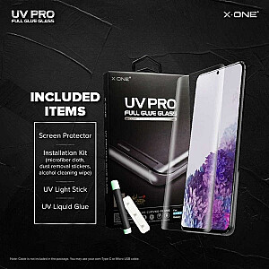 X-ONE UV PRO Full Cover ekrano apsauga, skirta Samsung S908 Galaxy S22 Ultra (veikiantis pirštų atspaudų jutiklis)