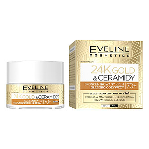 EVELINE Cosmetics 24K Gold & Ceramides концентрированный глубоко питательный крем для дня и ночи 70+ 50мл