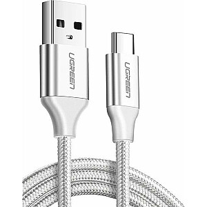 Ugreen USB laidas Nikeliuotas USB-C QC3.0 UGREEN laidas 0,25 m su aliuminio kištuku baltas