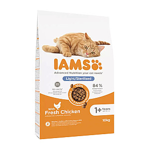 IAMS Advanced Nutrition Light/Sterilized - sausas kačių maistas - 10 kg