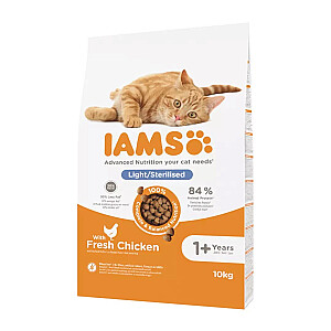 IAMS Advanced Nutrition Light/Sterilized - sausas kačių maistas - 10 kg