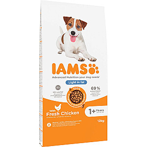 IAMS Vitality Adult Light in riebal - sausas maistas antsvorio turintiems šunims - 12 kg