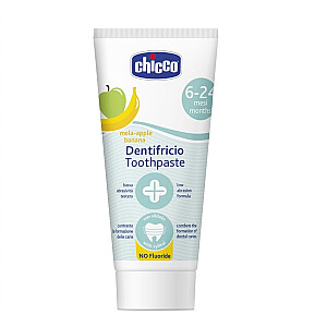 CHICCO dantų pasta be fluoro 6-24ml Apple Banana 50ml