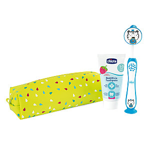 CHICCO SET Зубная паста Tiger Strawberry 50мл + зубная щетка 3-6л