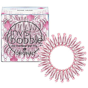 INVISIBOBBLE Originalus plaukų žiedas su 3 elastinėmis juostomis Rose Muse