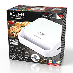 Тостер для сэндвичей Adler AD 3070W Белый