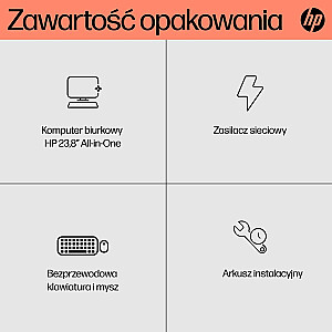 HP AIO 24-cr0008nw Athlon Silver 7120U 23,8 colio FHD AG IPS 8 GB_DDR SSD5256 Radeon 610M Win11 2Y dėklas, baltas