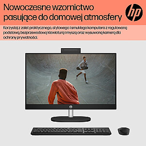 HP AIO 24-cr0008nw Athlon Silver 7120U 23,8 colio FHD AG IPS 8 GB_DDR SSD5256 Radeon 610M Win11 2Y dėklas, baltas