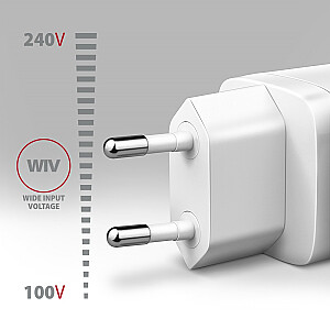 ACU-PD20W Настенное зарядное устройство PD 20 Вт, 1 порт USB-C, PD3.0/QC3.0/AFC/FCP/Apple White