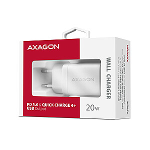 ACU-PD20W Настенное зарядное устройство PD 20 Вт, 1 порт USB-C, PD3.0/QC3.0/AFC/FCP/Apple White