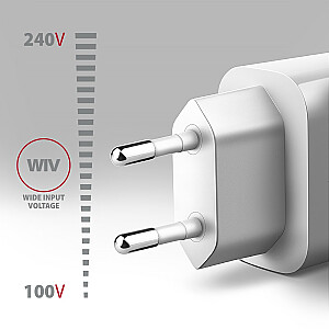 ACU-QC18W QC sieninis įkroviklis 18W, 1 USB-A, QC3.0/AFC/FCP/SMART White