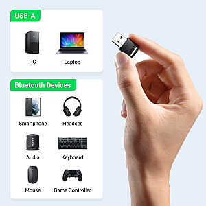 Ugreen CM390 5.0 USB Bluetooth adapteris - juodas