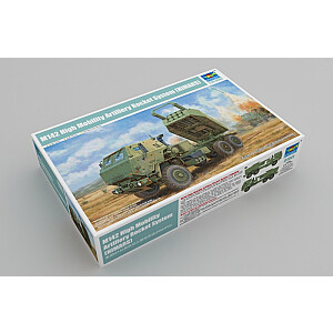 Plastikinis M142 didelio mobilumo artilerijos raketų sistemos (HIMARS) modelis