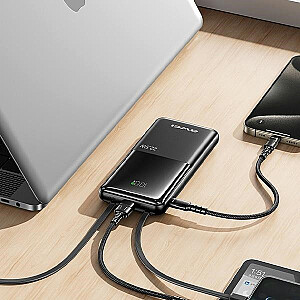 Powerbank 10000 мАч P76K 22,5 Вт 4 выхода для зарядки, два кабеля 