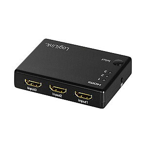 3x1 HDMI perjungiklis, 1080p, 60Hz, su nuotolinio valdymo pulteliu