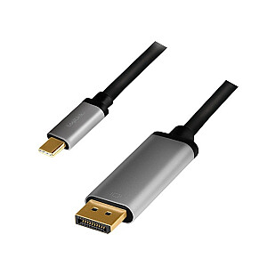 USB-C į DP laidas, 4K, 60 Hz, aliuminis, 1,8 m