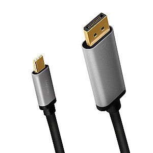 USB-C į DP laidas, 4K, 60 Hz, aliuminis, 1,8 m