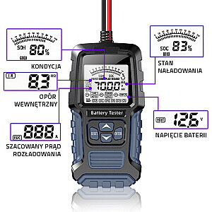 Skaitmeninis baterijų testeris su LCD ekranu | 12V | 24V | 3Ah-400Ah 