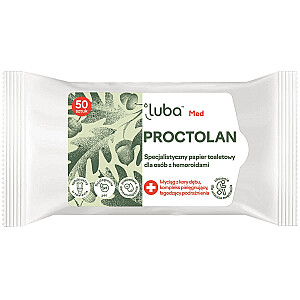 Specializuotas tualetinis popierius LUBA Med Protectolan žmonėms, sergantiems hemorojumi, 50 vnt.