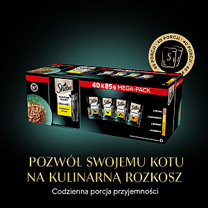 SHEBA Delicacy Paukštienos skoniai želė - šlapias kačių maistas - 40x85 g