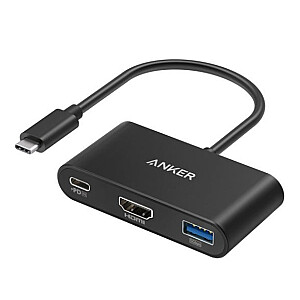 USB-C šakotuvas 3in1 4K HDMI pilka 