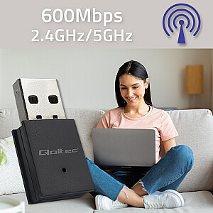 Belaidis adapteris Itin greitas mini Wi-Fi kintamosios srovės standartas | BT 4.0USB | 600 Mbit/s