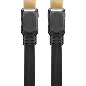 Goobay | Didelės spartos HDMI plokščias kabelis su eternetu | Juoda | HDMI kištukas (A tipas) | HDMI (A tipas) | HDMI į HDMI | 2 m