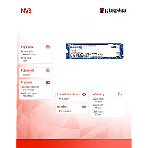 Kingston NV3 M.2 Pcie 4.0 NVMe 500 ГБ