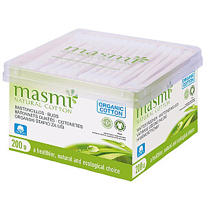 MASMI Natural Cotton vatos pagaliukai ausims, 200 vnt.