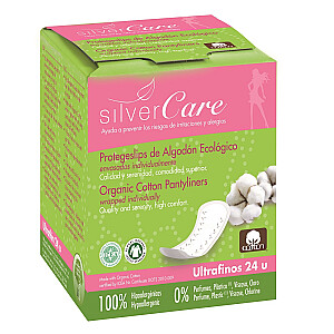 MASMI Silver Care Organic Cotton Pantyliners itin ploni ekologiškos medvilnės higieniniai įklotai 24 vnt.