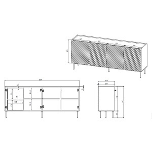 4D2SZ ONDA komoda 200x45xH85 žalia