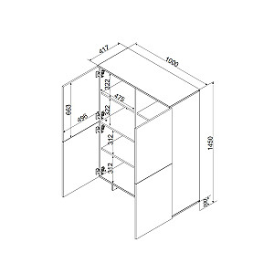 Комод Cama 4D ALMA 100x41.5xH145 кашемир