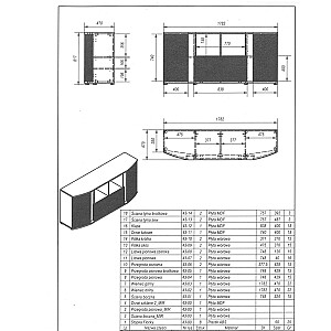 Komoda Cama MICHELLE 178x35-47xH82 juoda/vikingas ąžuolas