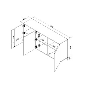 Komoda Cama 3D ALMA 180x41,5xH90 kašmyras