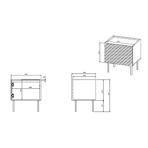 Naktinis staliukas ONDA 2 vnt. 50x40x54 žalia