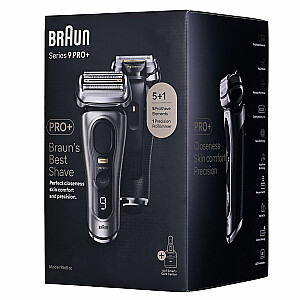 Braun Series 9 Pro+ 9565cc šlapias/sausas skustuvas, žoliapjovė, metalinis