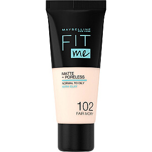 MAYBELLINE Fit Me Matte & Poreless Foundation 102 Fair Ivory 30 ml