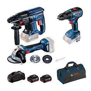 КОМПЛЕКТ BOSCH 18V GBH180 + GWS180 + GSR18V-50 2x5,0Ah +BAG +LBOXX 238