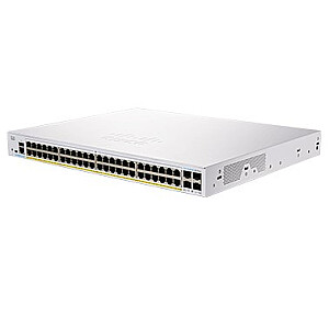 Cisco CBS350-48FP-4G-EU tinklo jungiklis, valdomas L2/L3 Gigabit Ethernet (10/100/1000) Sidabrinis