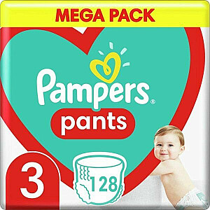 Pampers PAMPERS Sauskelnės-kelnės MB 3 dydis, 6-11kg, 128vnt.