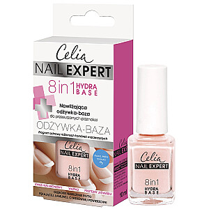 CELIA Nail Expert 8in1 Hydra Base drėkinamasis bazinis kondicionierius sausiems nagams 10ml